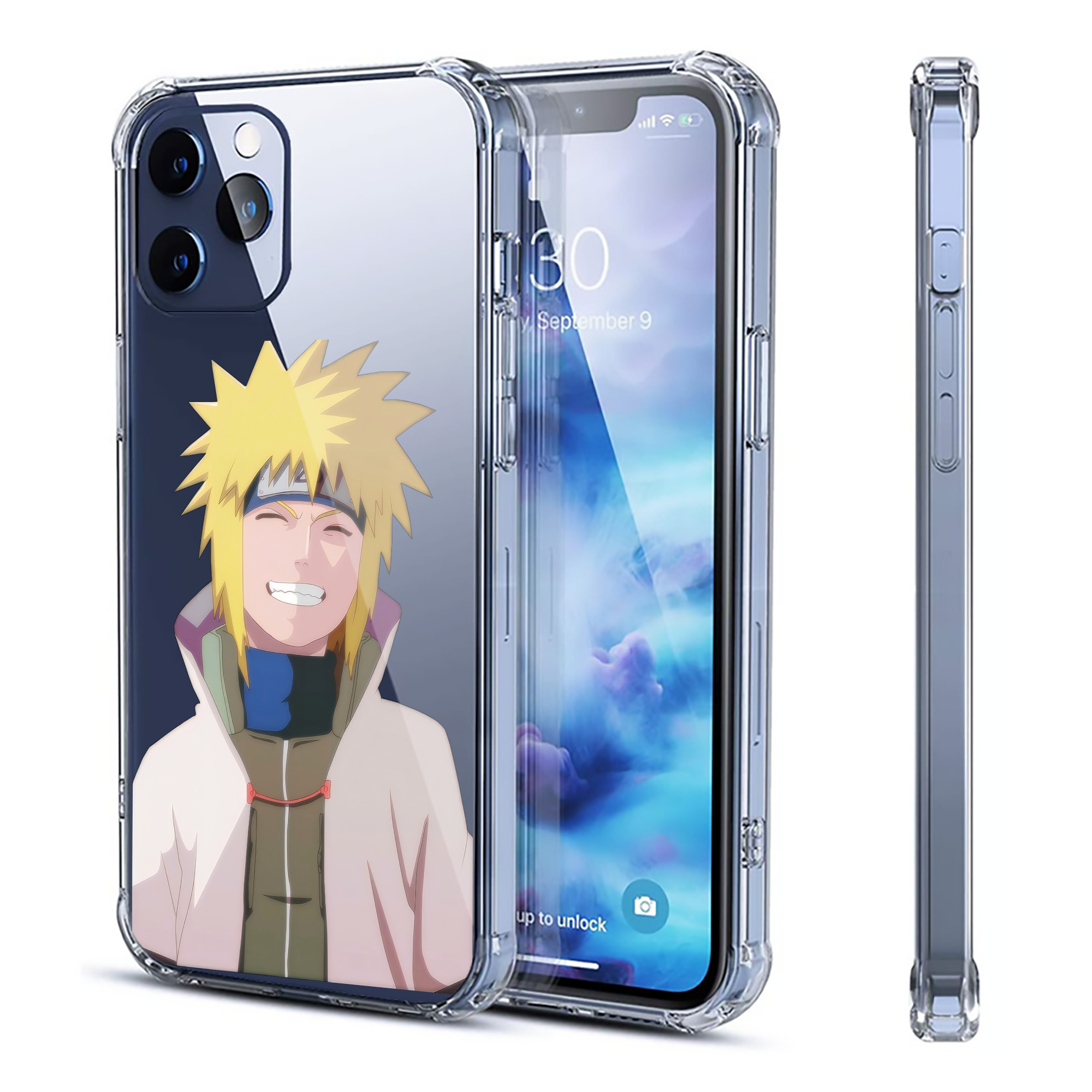 （画像用） NARUTO -ナルト- 波風 ミナト Namikaze Minato 【iPhone 12シリーズ対応】透明スマホケース（クリアソフトケース）